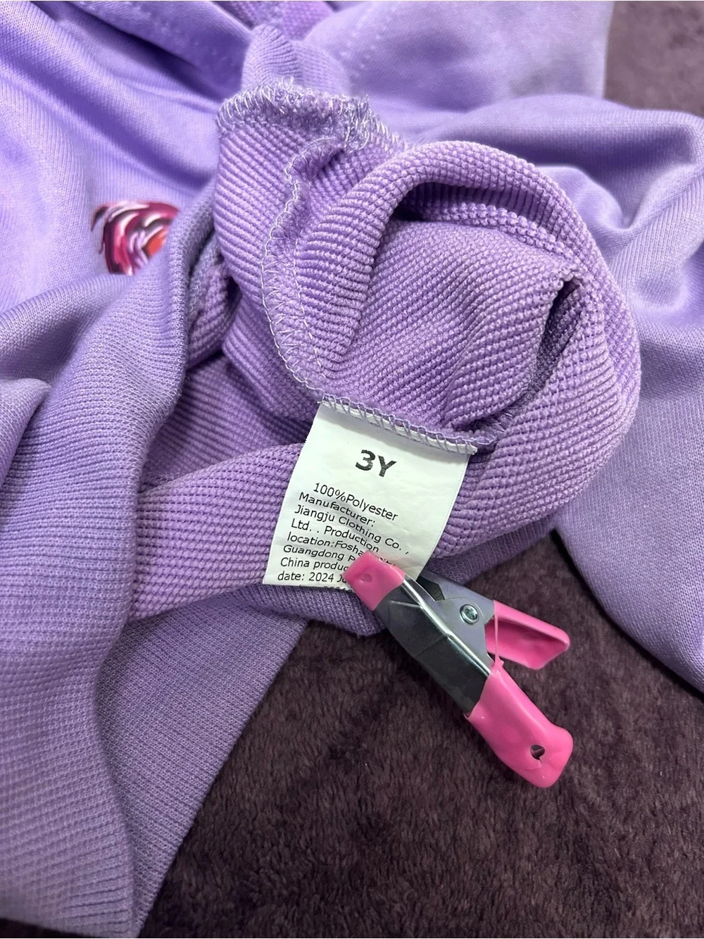 SHEIN Lilac Hoodie and Black Jogger Kids Matching Set